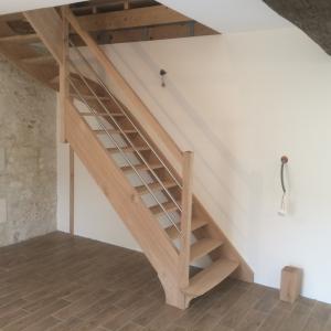 Escalier chêne et inox