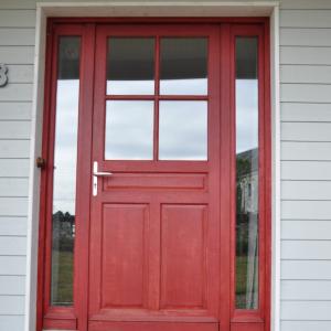 Porte en chêne avec double dormant latéral